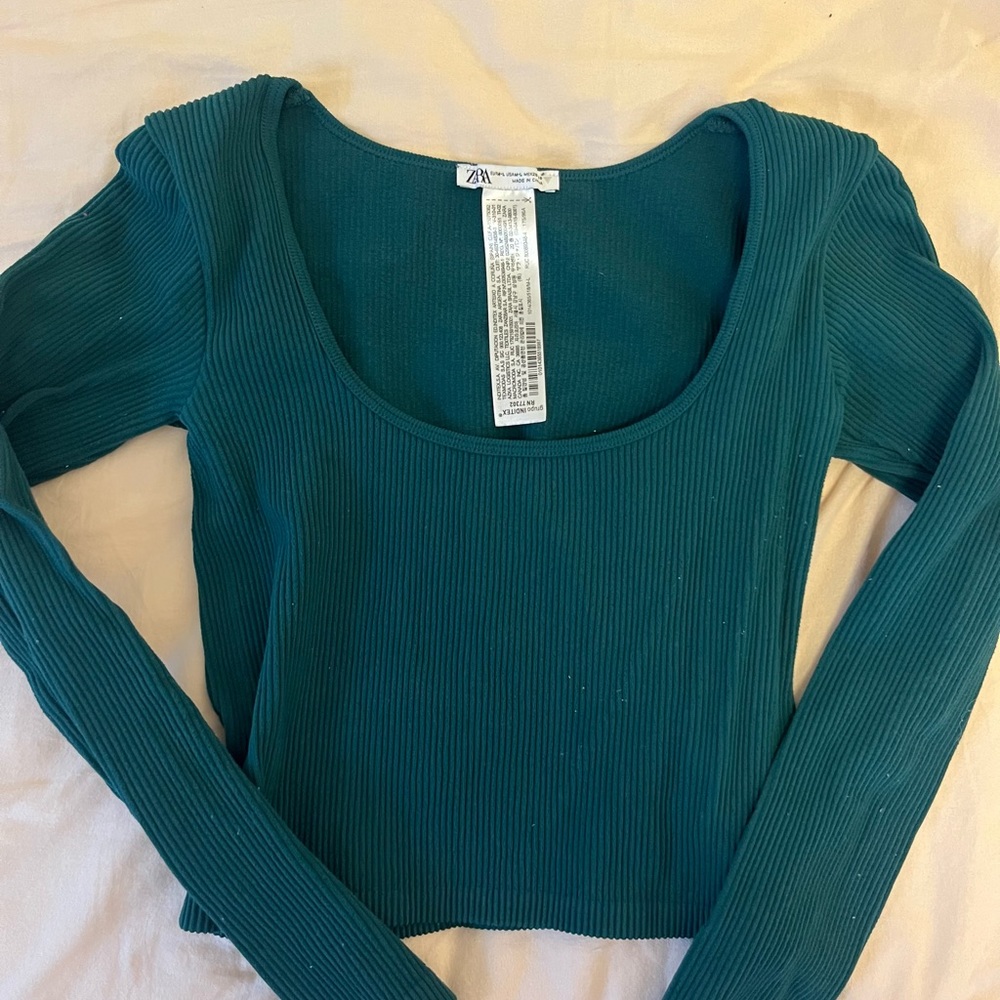 Zara tight green longsleeve